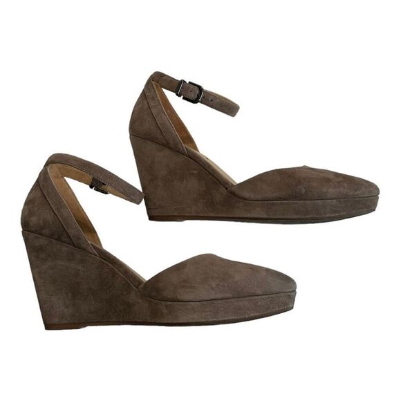 Via Spiga Women's V-Nalo Heather Pearl Suede Closed Toe Wedge Heels Size 7.5M - Picture 4 of 7